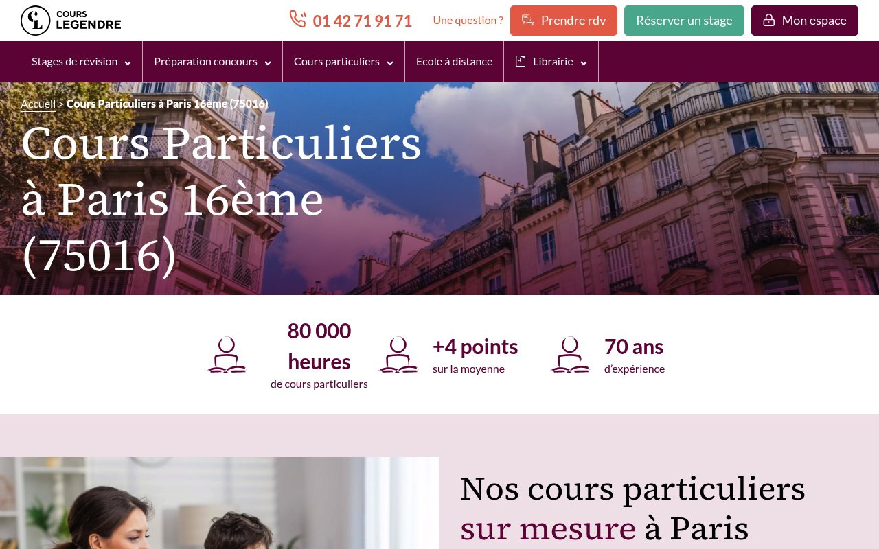 Apercu du site Cours Legendre