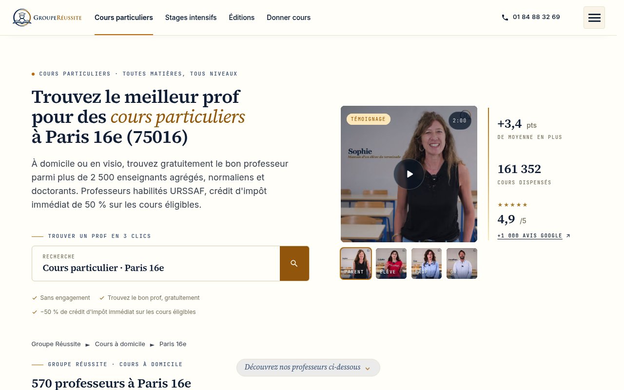 Apercu du site Groupe Réussite